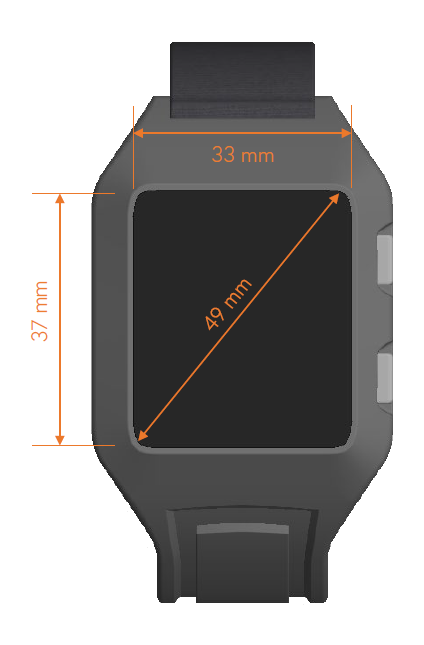 WARTEK Dorsal Display Dimensions